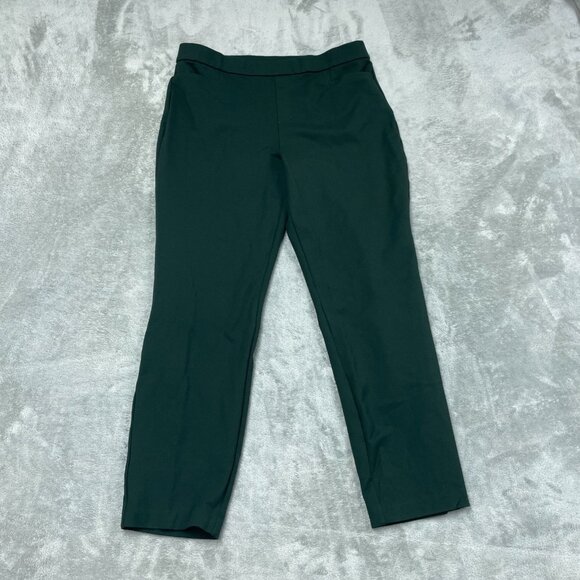 Susan Graver Womens Green Straight-Leg Pull-On Stretch Pants XL a1605 - Picture 1 of 10